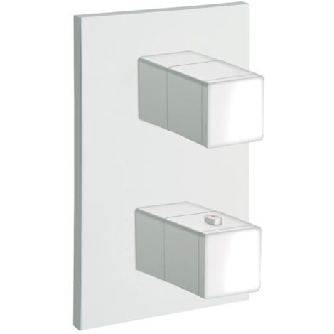 FACADE EXTERNE QUADRI LAITON THERMOSTATIQUE 2 SORTIES BLANC - CRISTINA ONDYNA XQ85224