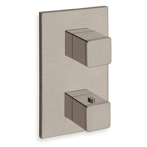 FACADE EXTERNE QUADRI LAITON THERMOSTATIQUE 2 SORTIES METAL BROSSE - CRISTINA ONDYNA XQ85277