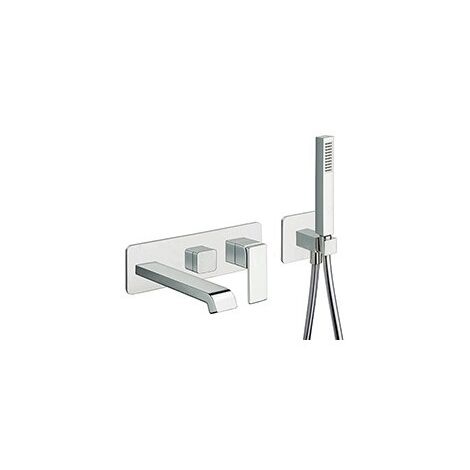 Façade externe Quadri S Chromé bain douche mural 2 sorties - CRISTINA ONDYNA QS10251