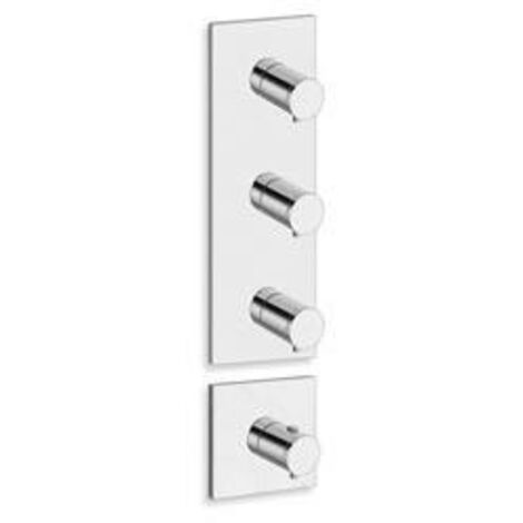 FACADE EXTERNE TRIVERDE 3 SORTIES POUR MECANISME PD70300 CHROME - CRISTINA ONDYNA XT88351