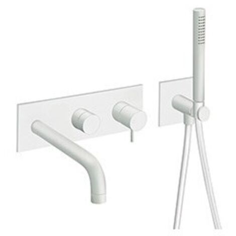 FACADE EXTERNE TRIVERDE BAIN DOUCHE MURAL 2 SORTIES WHITEMATT - CRISTINA ONDYNA TV10224