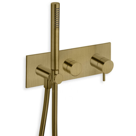 Façade externe triverde douche murale 2 sorties vieux bronze mat - CRISTINA ONDYNA TV60293