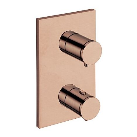 Facade Externe Triverde Laiton 2 Sorties Or Rose Brosse Pvd Robinetterie TRIVERDE - CRISTINA ONDYNA XT85234P