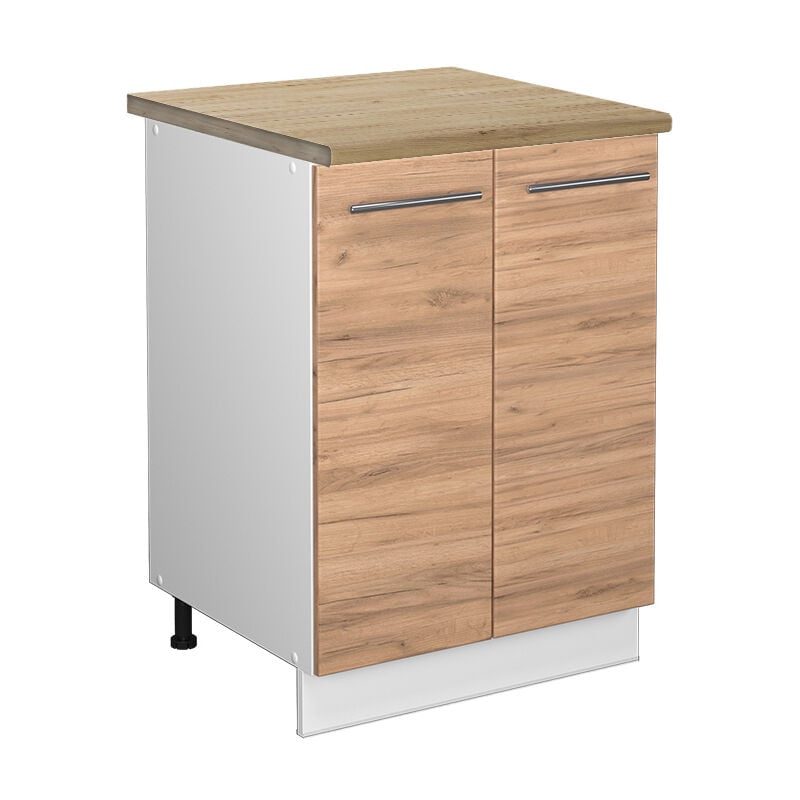 Meuble bas de cuisine Fame-Line, Chêne de force doré, 60 cm, pt Chêne Vicco