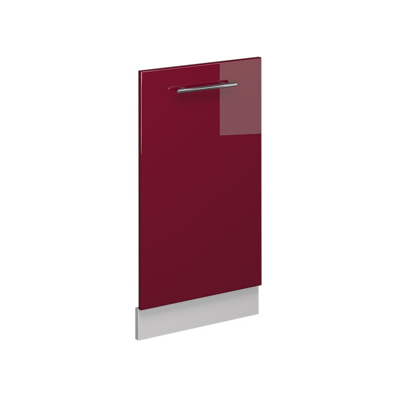 Façade de lave-vaisselle Fame-Line, Rouge bordeaux Haute brillance, 45cm sans pt Vicco