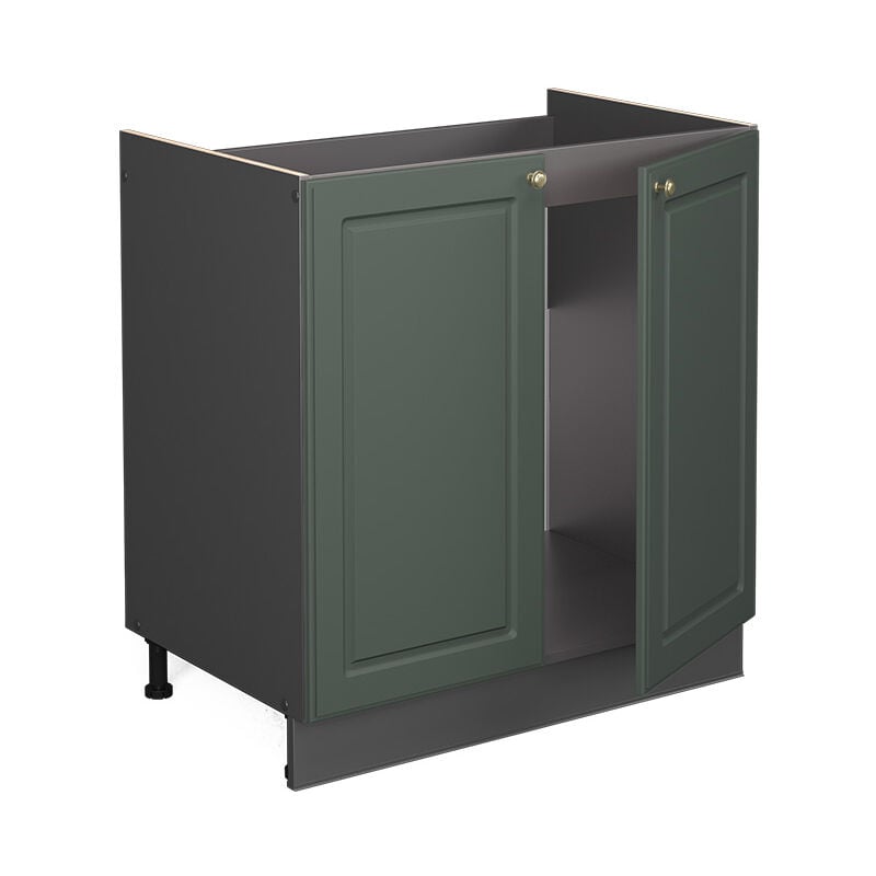 Meuble bas sous-évier Fame-Line, Vert Or Campagne, 80 cm, pt Anthracite Vicco