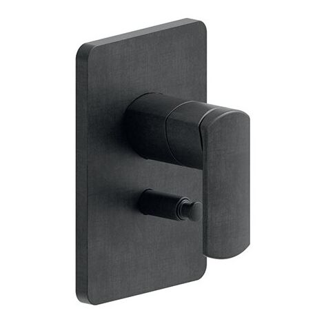 Facade Laiton Mitigeur Douche Profilo 2 Sorties Chrome Noir Brosse Robinetterie PROFILO - CRISTINA ONDYNA PF68975