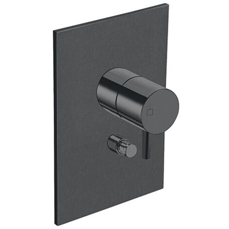 FACADE LAITON MITIGEUR DOUCHE TRIVERDE 2 SORTIES CHROME NOIR BROSSE - CRISTINA ONDYNA TV68975