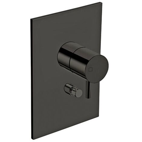 FACADE LAITON MITIGEUR DOUCHE TRIVERDE 2 SORTIES CHROME NOIR - CRISTINA ONDYNA TV68972