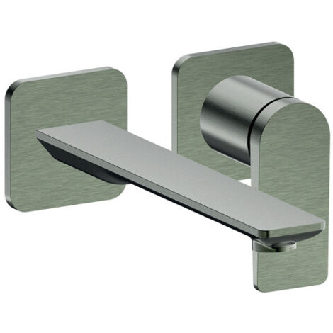 Façade lavabo mitigeur large 2 trous chrome noir brosse - CRISTINA ONDYNA BA25975