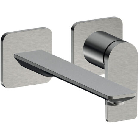Façade lavabo mitigeur large 2 trous metal brosse - CRISTINA ONDYNA BA25977