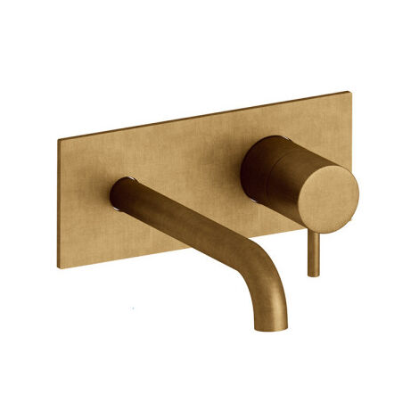 Façade lavabo mural triverde avec plaque bec 18 cm vieux bronze mat - CRISTINA ONDYNA TV25693