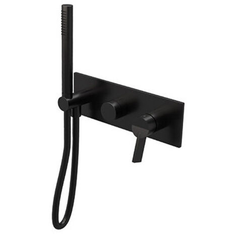 Facade Mitigeur Bain Douche 2 Sorties Piega Chrome Noir Brosse Pvd - CRISTINA ONDYNA PA60275I