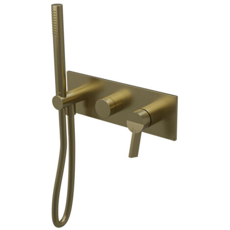 Facade Mitigeur Bain Douche 2 Sorties Piega Or Brosse - CRISTINA ONDYNA PA60296I