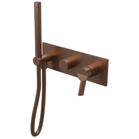 Facade Mitigeur Bain Douche 2 Sorties Piega Or Rose Brosse Pvd - CRISTINA ONDYNA PA60234I