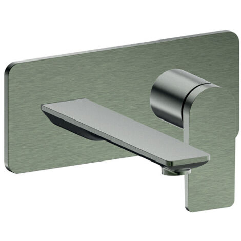 Façade mitigeur lavabo encastré bec 185 mm chrome noir brossé - CRISTINA ONDYNA BA25675
