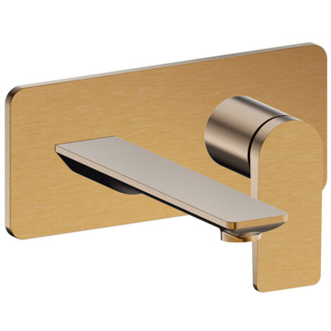 Façade mitigeur lavabo encastré bec 185 mm or rose brosse - CRISTINA ONDYNA BA25634P