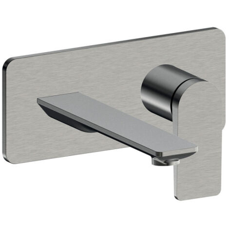 Façade mitigeur lavabo encastré bec de 185 mm metal brosse - CRISTINA ONDYNA BA25677