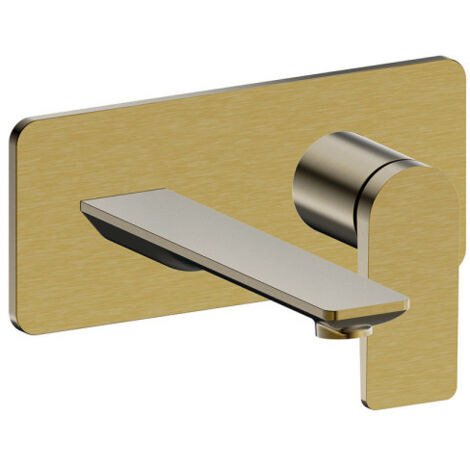 Façade mitigeur lavabo encastré bec de 185 mm or brosse - CRISTINA ONDYNA BA25696P