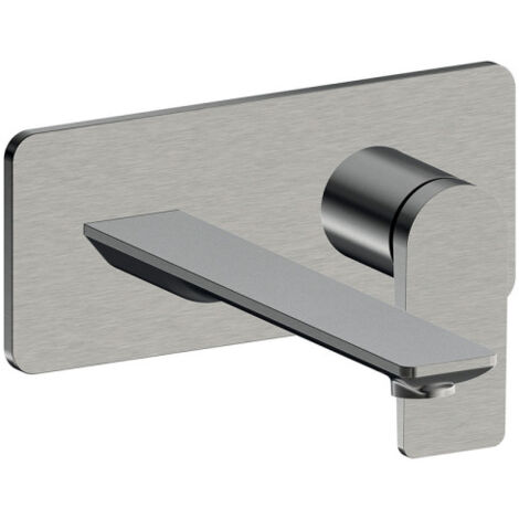 Façade mitigeur lavabo encastré bec de 225 mm metal brosse - CRISTINA ONDYNA BA25877