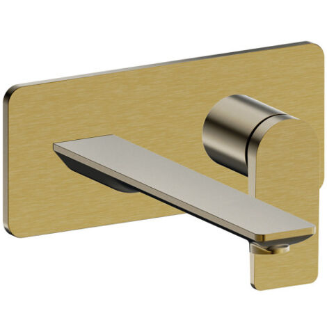 Façade mitigeur lavabo encastré bec de 225 mm or brosse - CRISTINA ONDYNA BA25896P