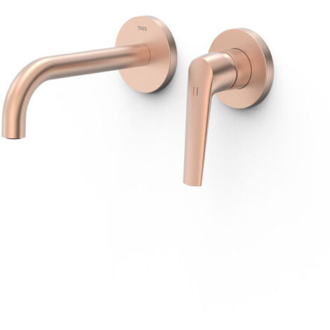 Façade mitigeur lavabo Or Rose Mat 24K - TRES 28130021OPM