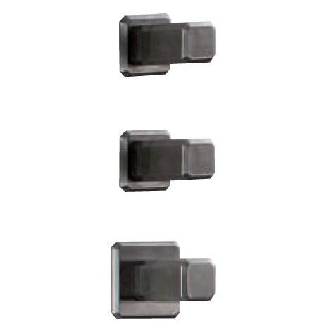 Façade mitigeur thermostatique encastrée Italy chromé noir brossé poignées marquinia - CRISTINA ONDYNA IT77275MQ