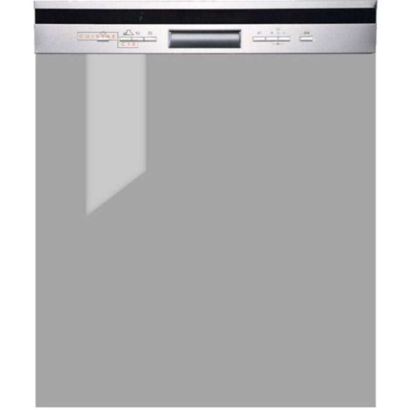 Cuisineandcie - Façade pour lave-vaisselle semi-intégrable Eco Gris Brillant l 60 cm