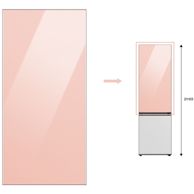 Façade Réfrigérateur et Congélateur Samsung panneau haut 203cm clean peach ra B23EUT3KGM bespoke