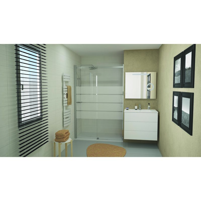 Ondee - Façade shiva - Coulissante - Finition Chromé - 140x190cm