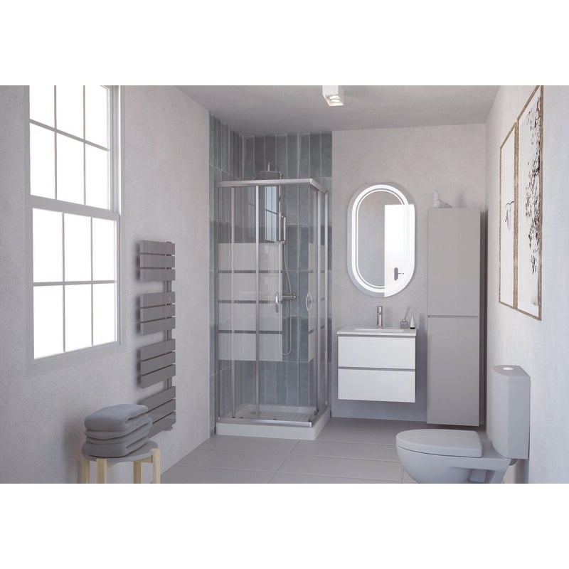 Ondee - Façade shiva - Accès d'angle - Finition Chromé - 80x190cm