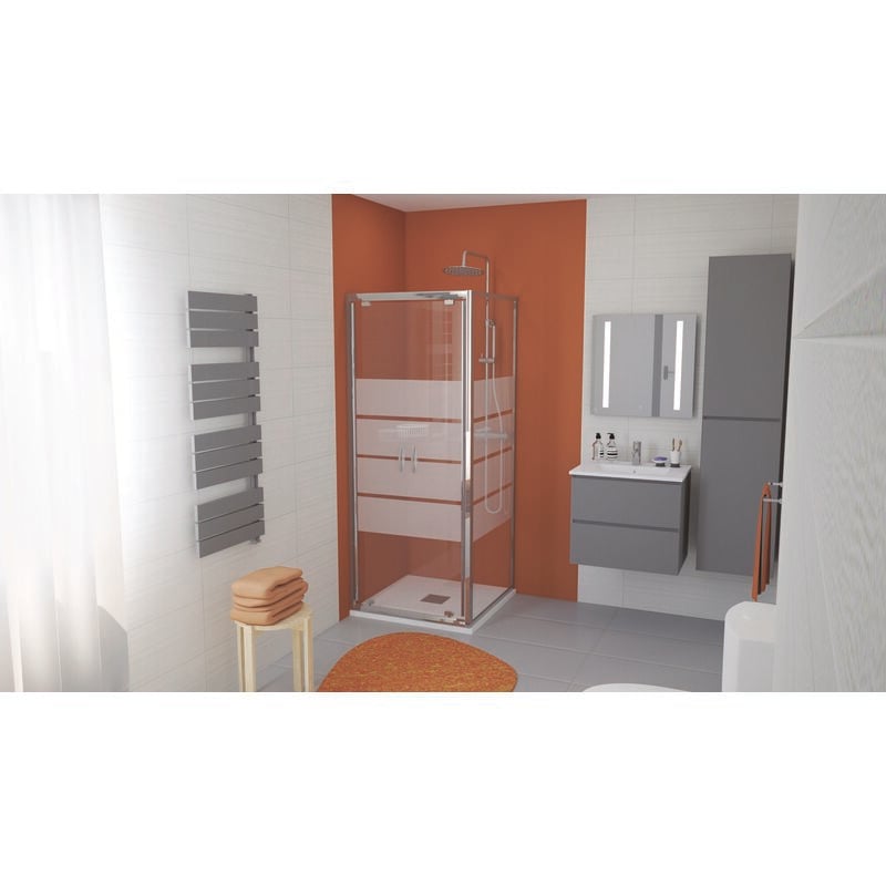 Ondee - Façade shiva - Porte Battante - Finition Chromé - 70x190cm