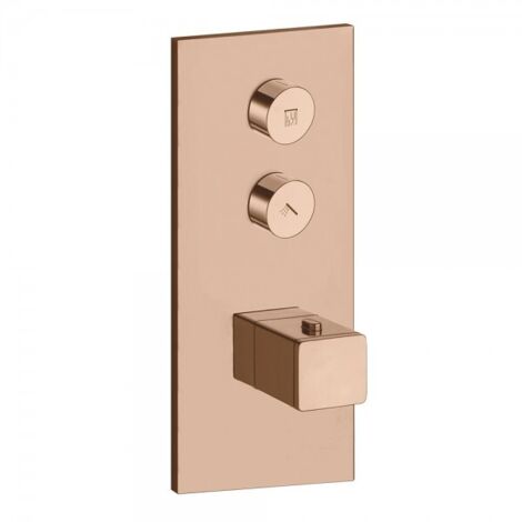 Façade Thermo Twist thermostatique 2 sorties Or Rose Quadri - CRISTINA ONDYNA XQ61246P