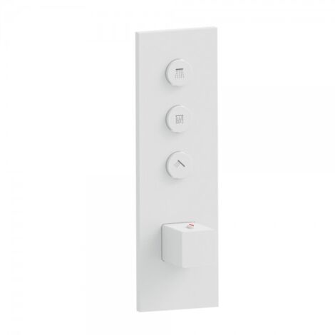 Façade Thermo Twist thermostatique 3 sorties Blanc Mat Quadri - CRISTINA ONDYNA XQ61324