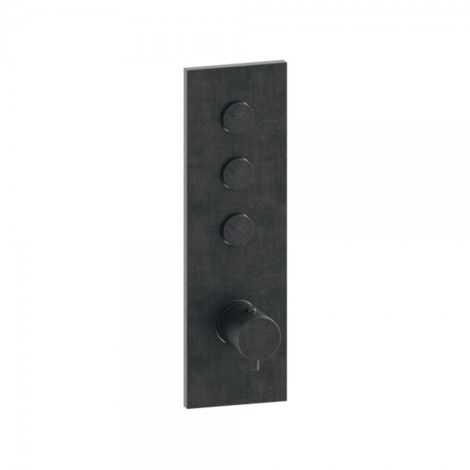 Façade Thermo Twist thermostatique 3 sorties Chromé Noir Brossé - CRISTINA ONDYNA XT61375