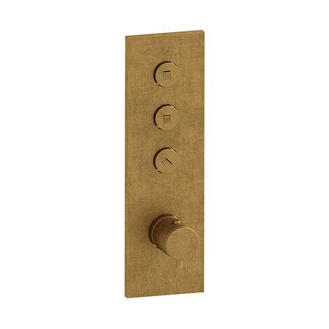 Façade Thermo Twist thermostatique 3 sorties Or Brossé - CRISTINA ONDYNA XT61396P