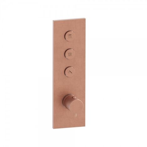 Façade Thermo Twist thermostatique 3 sorties Or Rose Brossé - CRISTINA ONDYNA XT61334P