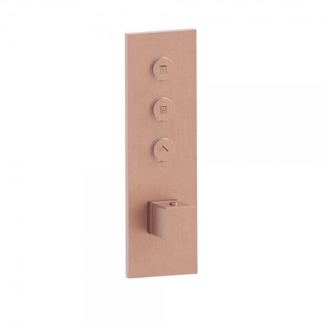 Façade Thermo Twist thermostatique 3 sorties Or Rose Brossé Quadri - CRISTINA ONDYNA XQ61334P