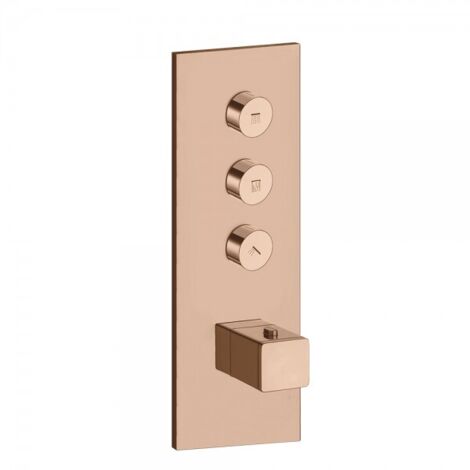 Façade Thermo Twist thermostatique 3 sorties Or Rose Quadri - CRISTINA ONDYNA XQ61346P