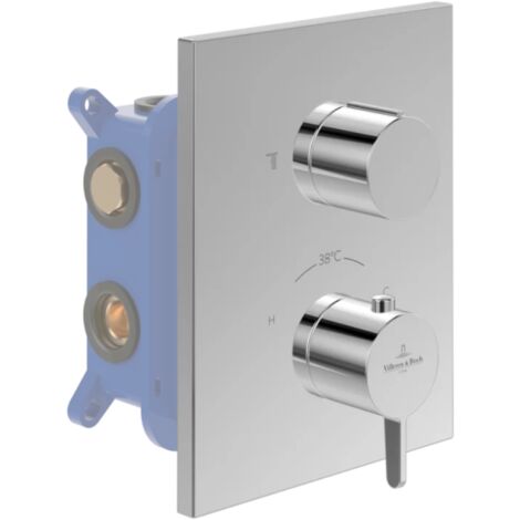 Façade thermostatique 2 voies VILLEROY ET BOCH Conum Chrome + corps encastré