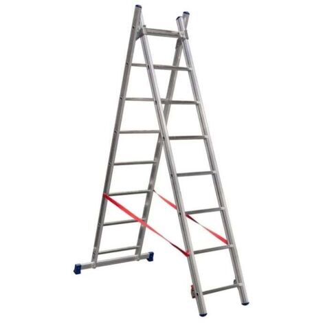 FACAL - Échelle transformable aluminium 2 plans Stilo – Longueur 3 à 5 m - Longueur déployée 3,7 m