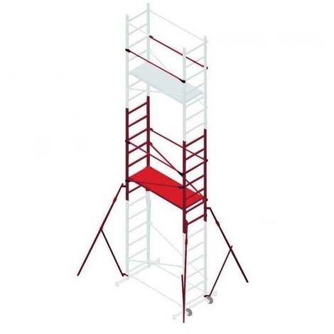 Facal – Extensions pour échafaudages – Rallonge aluminium 2,10 m – Hauteur de travail maximale 6,60 m – Kit complet Pinna Clic