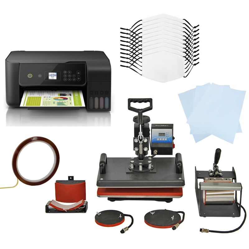 Monster Shop - Face Masks Sublimation Blank 10 / 5 in 1 Heat Press Machine / Eco