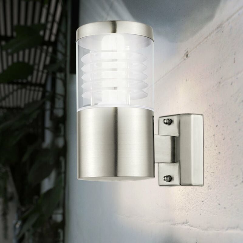 

Aplique de fachada, iluminación de jardín, lámpara de exterior de acero inoxidable en un juego que incluye bombillas LED