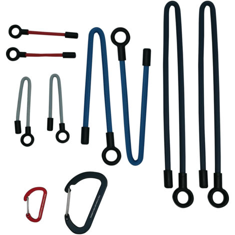 FACILITYS - Ataduras flexibles reutilizables con mosquetones - Juego de 10