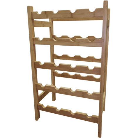 Facilitys – Etagère à vin en bambou 5 niveaux – Capacité jusqu'à 20 bouteilles – Dimensions 73x43,5x28 cm – Rangement stable et design rustique