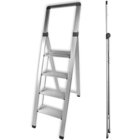 FACILITYS - Extra schlanke Profi-Trittleiter aus Aluminium mit 4 Stufen