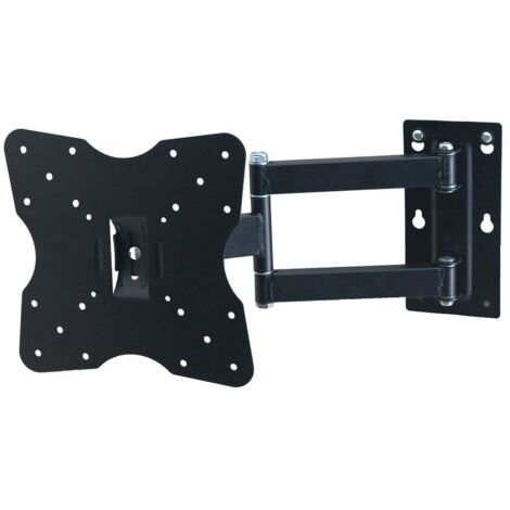 Facilitys – Support TV mural extensible 43-81 cm – Charge 35 kg – Inclinable 15° – Pivote 180° – Acier noir pour installation facile