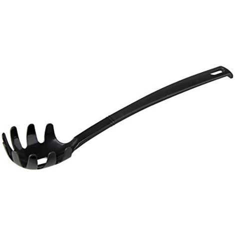 FACKELMANN 23745 - Cucchiaio da spaghetti da 30 cm, in plastica, cucchiaio per pasta per padelle e pentole rivestite (colore: Nero), quantità: 1 pezzo