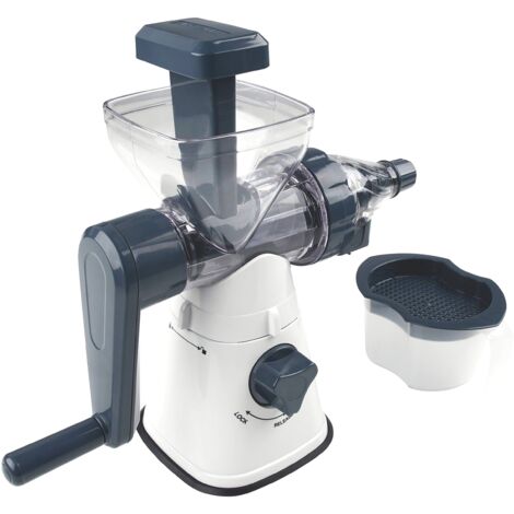 Fackelmann 27912 Estrattore Manuale, 30 x 13 x 26 cm, Ideale per preparare estratti di Frutta e Verdura, Linea EasyPrepare, (Colore, Plastica, Bianco, Blu E Trasparente